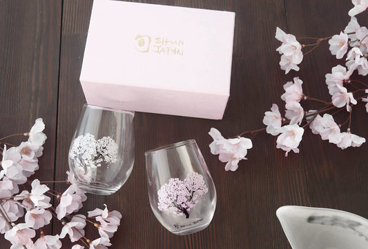 櫻花玻璃杯 一對禮盒套裝 日本製