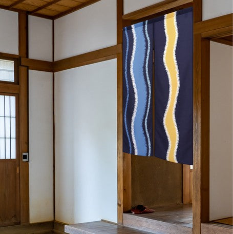 Vertical ripple japanese pattern door curtain