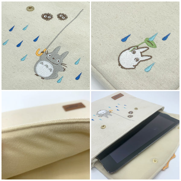 Totoro Umbrella Embroidered iPad Bag