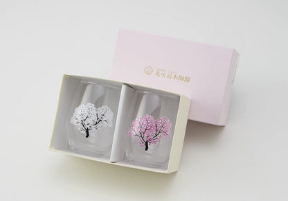 櫻花玻璃杯 一對禮盒套裝 日本製