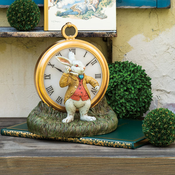 Alice in Wonderland Solar Rabbit Clock Decoration