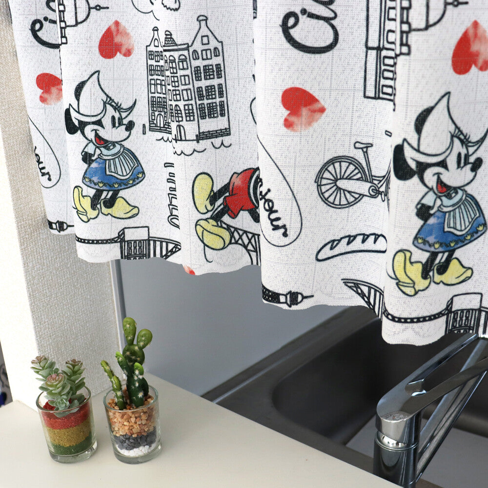 Mickey & minnie door curtain/ cafe curtain [Made in japan]