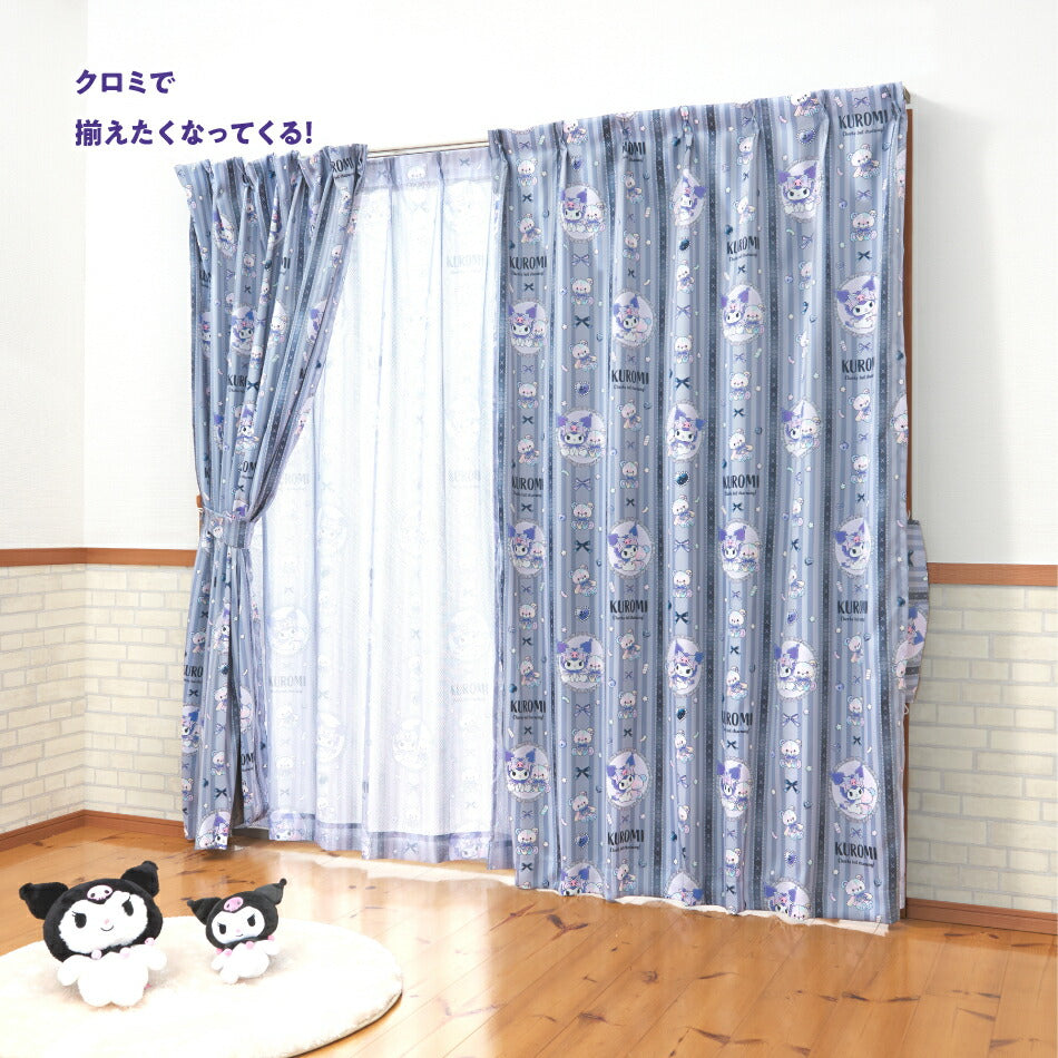 SANRIO Kuromi x Pastel Bear Level 3 Blackout Screen + Curtain 4-Piece Set