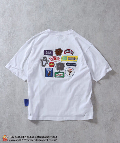 TOM and JERRY FUNNY WAPPEN Embroidered Short Sleeve T-Shirt [In stock]