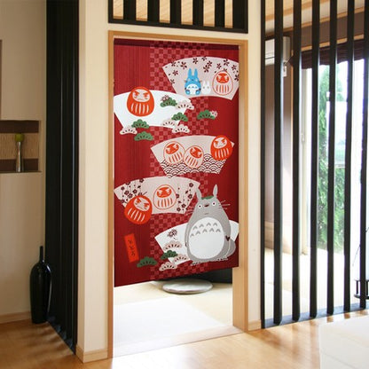 龍貓 “福·邀請達摩” 門簾 日本製 85x150cm