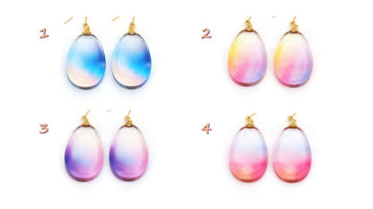 SKY COLOR Glass Earrings (Turnable Ear Clips)