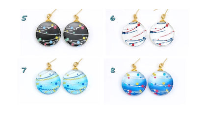 WATER BALLOON glass earrings (reversible ear clips)