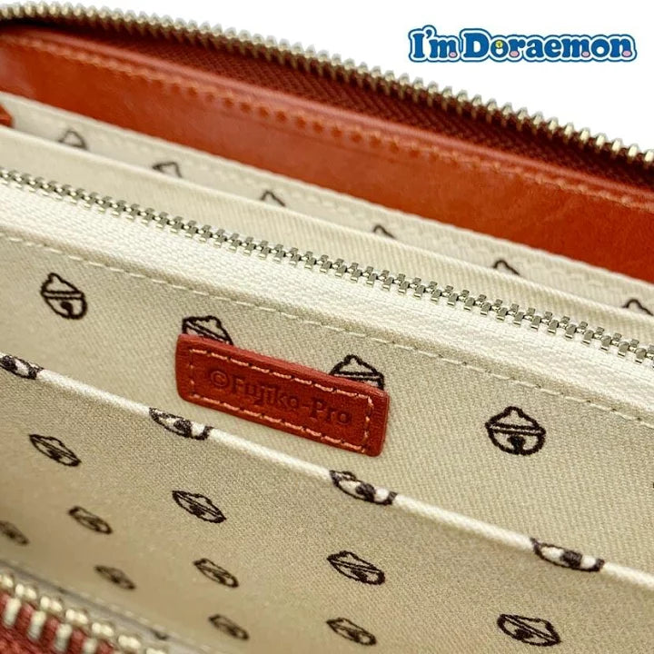 Doraemon Italian Leather Zip Wallet