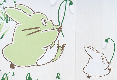 Totoro Goodwill "Four Seasons Plant Snowdrops and Totoro" Door Curtain Made in Japan