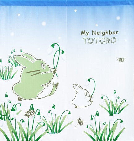 Totoro Goodwill "Four Seasons Plant Snowdrops and Totoro" Door Curtain Made in Japan