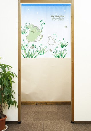 Totoro Goodwill "Four Seasons Plant Snowdrops and Totoro" Door Curtain Made in Japan