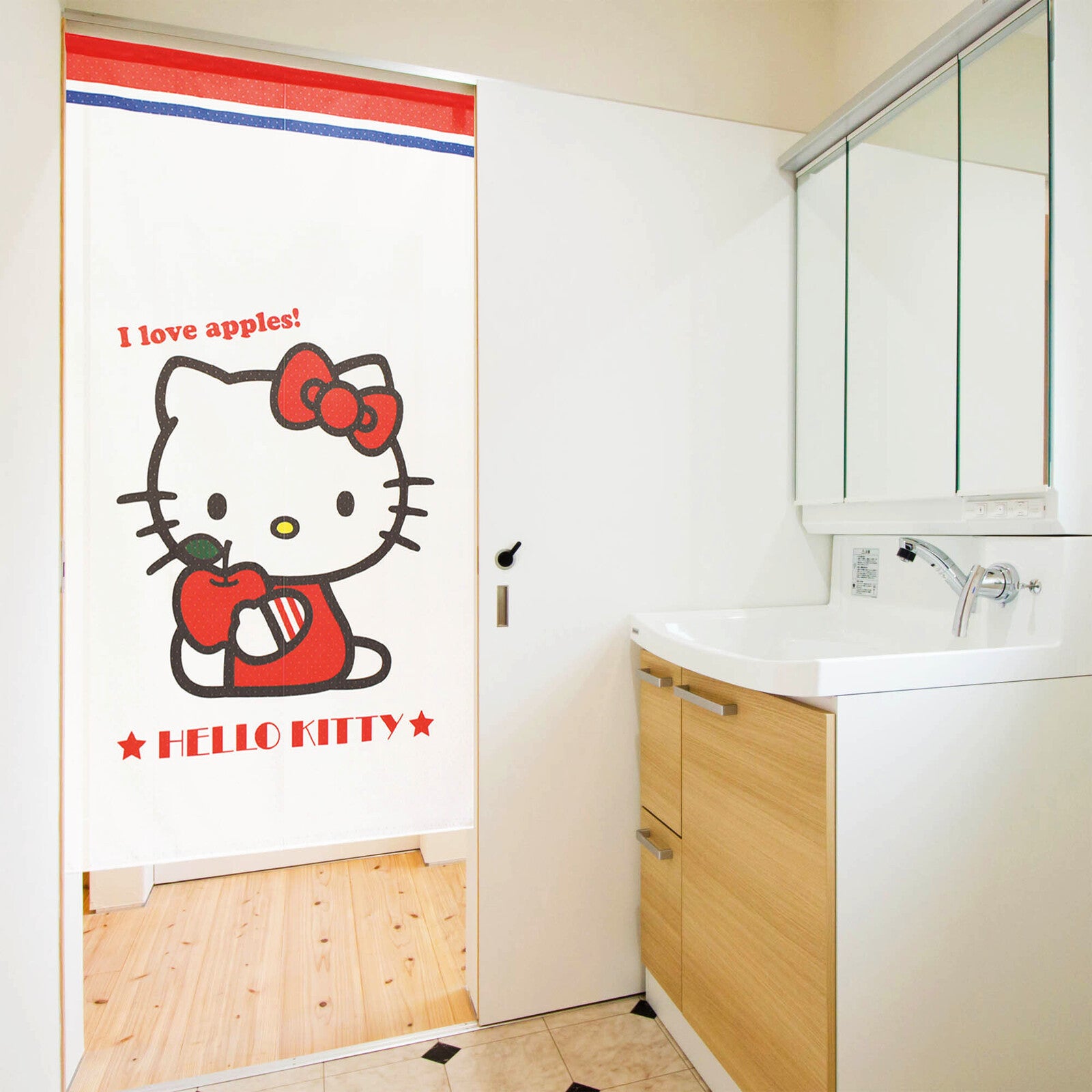 Sanrio - Hello Kitty我愛蘋果 門簾 日本製 - Morisawa.Mall