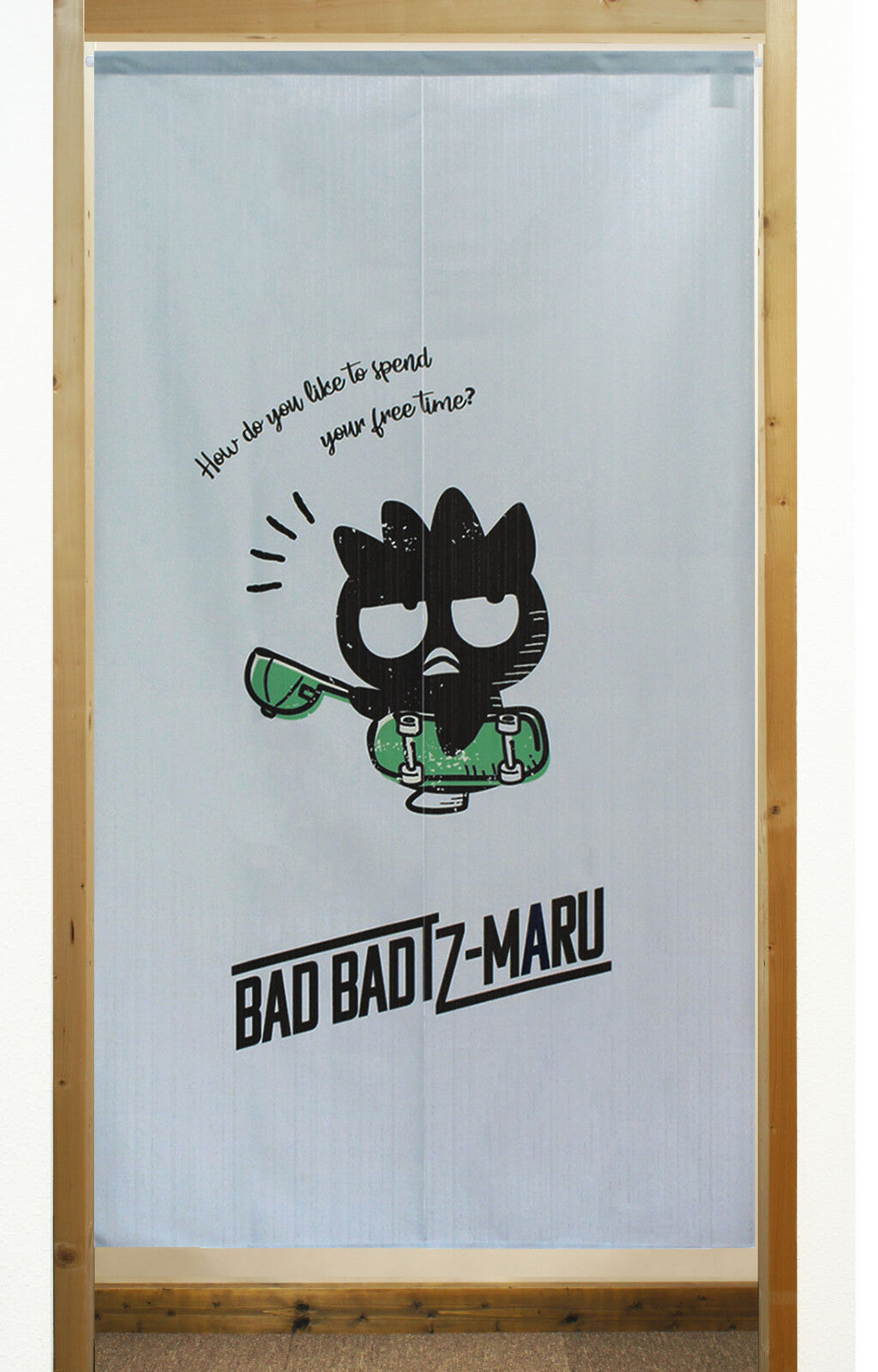 Sanrio - Badtz-Maru Skateboard 門簾 日本製 - Morisawa.Mall