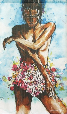 夏威夷 “Bikini_A_Fleurs” 門簾 日本製  85X150cm