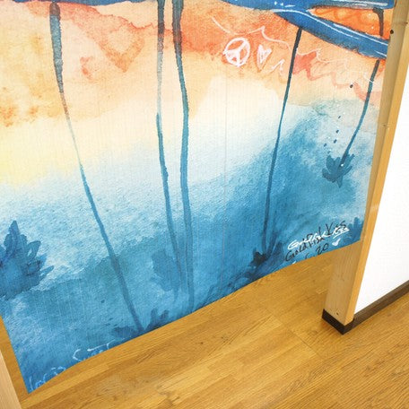 Hawaii "Favorite_Color_is_Sunset" curtain made in Japan 85X150cm