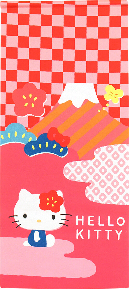 Sanrio Hello Kitty Japanese Pattern Towel Tapestry 33x75 cm Made in Japan
