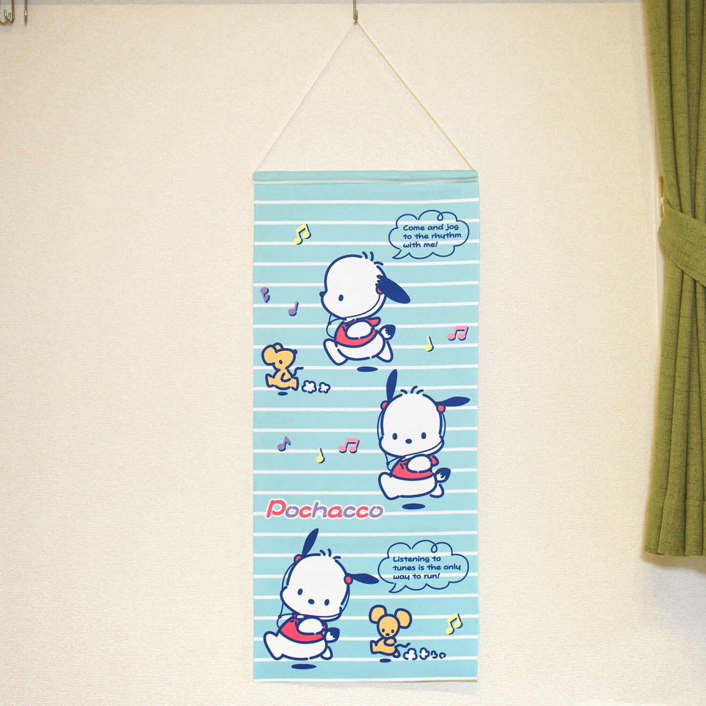 Sanrio Pochakko Osanpo Towel Tapestry 33x75 cm Made in Japan