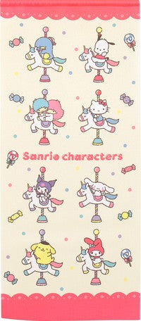 Sanrio Characters Candy Carousel 毛巾掛毯 33x75cm日本製