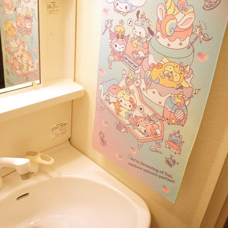 Sanrio Characters Unicorn Party Towel Tapestry 33x75cm Made in Japan