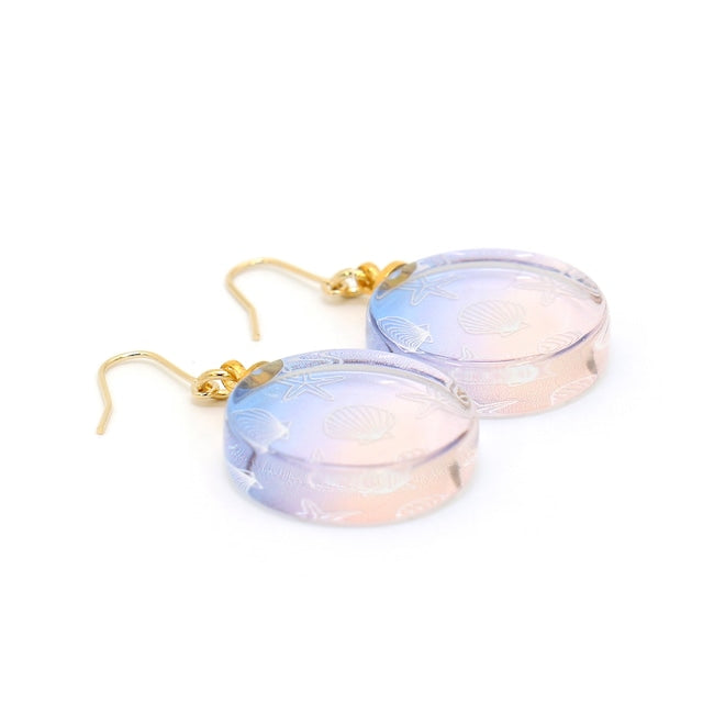 SHELL glass earrings (rotatable ear clips)