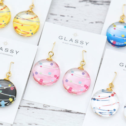 WATER BALLOON glass earrings (reversible ear clips)