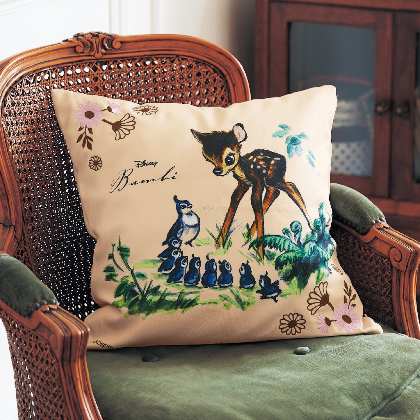  Bambi Zipped Embroidered Cushion Cover 