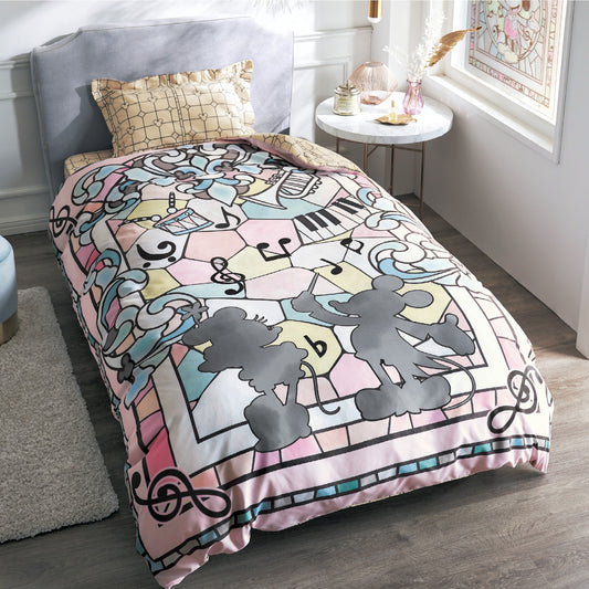  Mickey&Minnie Stained Glass Art Bed Sheet 3-Pack (Single/Double) 