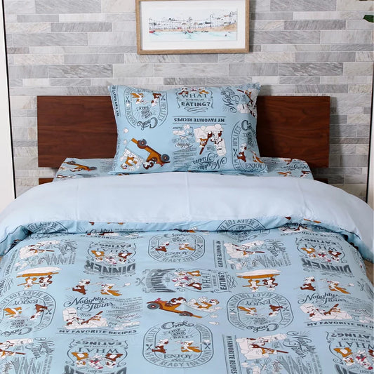 Chip&amp;Dale Three-Piece Sheet Set Blue